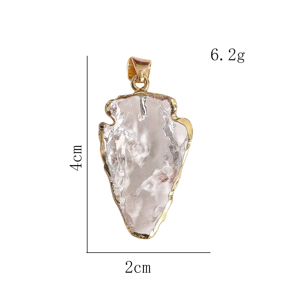 Natürlicher pfeilförmiger Edelstein-Anhänger, heilender Kristallstein, Charms für die Schmuckherstellung, DIY-Halskette, Armband, handgefertigte Accessoires – Detail 3