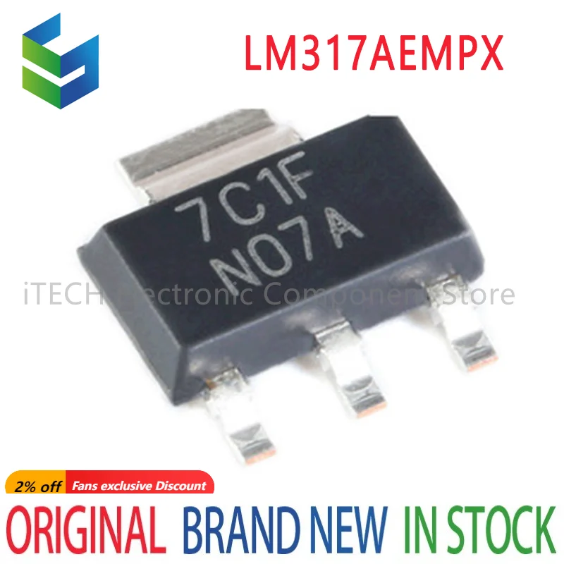 10pcs LM317AEMPX SOT-223 N07A LM317 LM317AEMP LM317A SOT Transistor SOT223