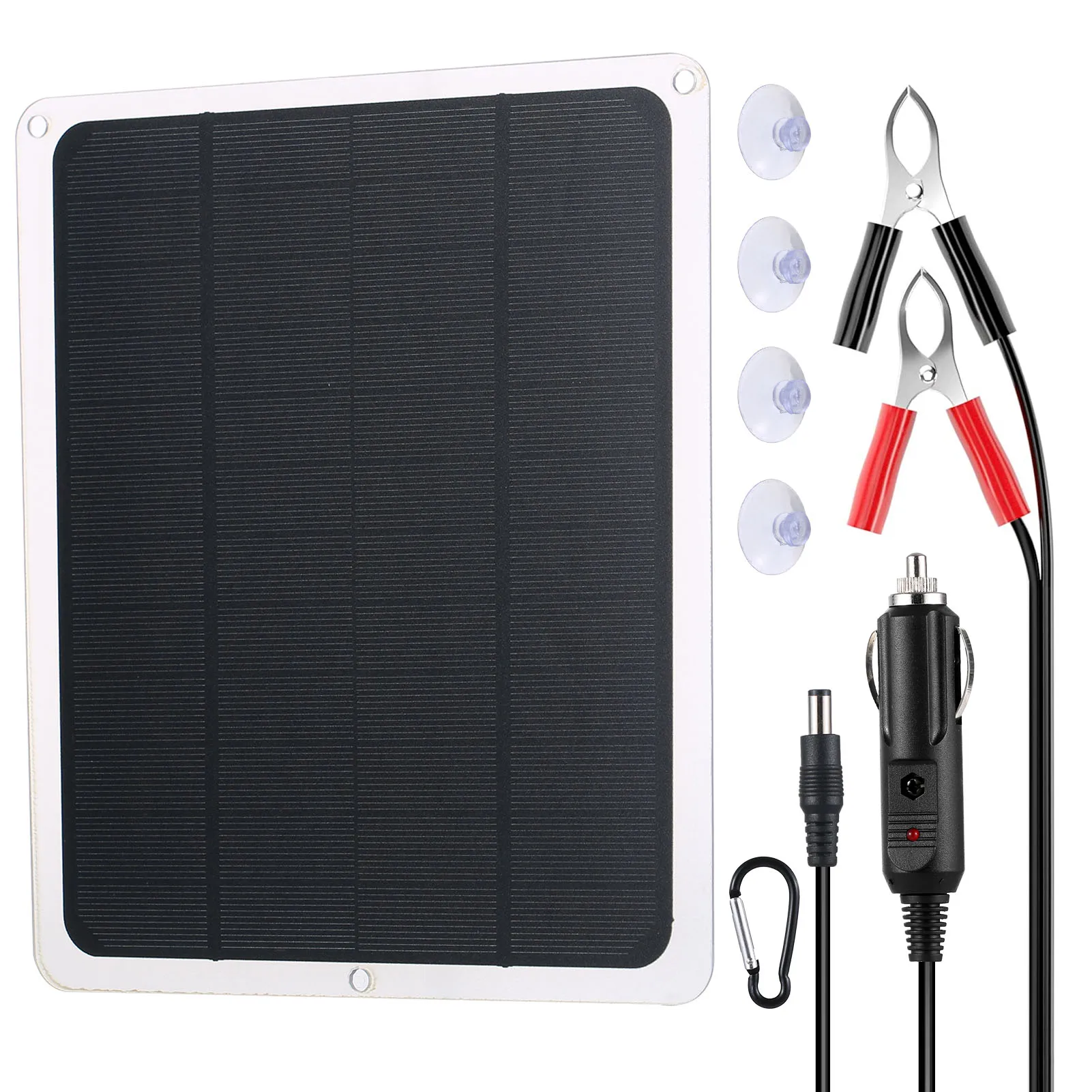 12V Portable Waterproof Solar Panel Trickle Charging KitUpgraded Car Solar Battery Trickle Charger Maintainer  for Motorcycle RV