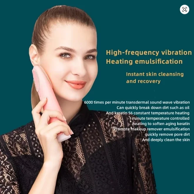 New Warm Feeling Cleanser Pore Blackhead Cleaner Electric Face Washing Instrument Home Facial Eye Hot Massager Beauty Tools