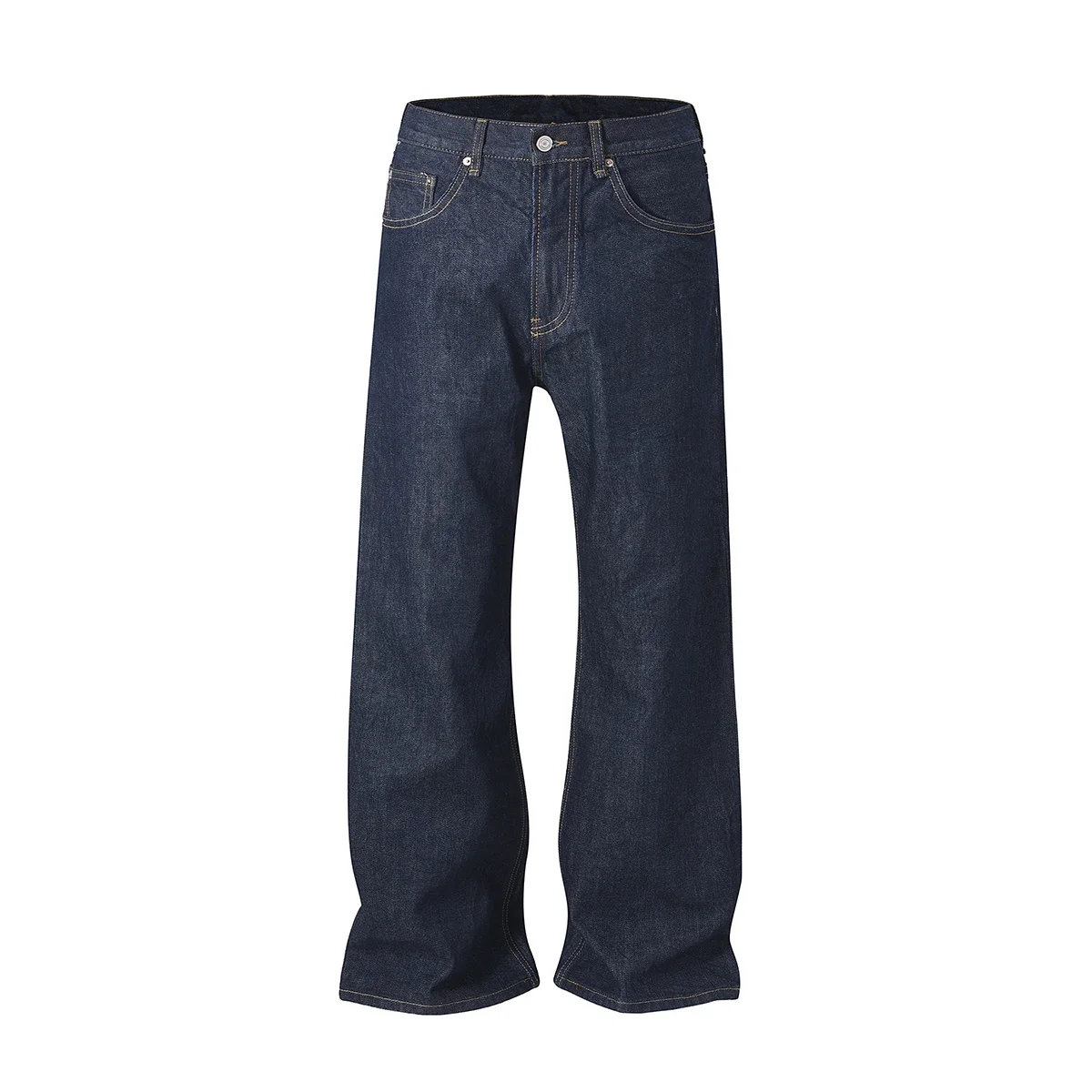 

Harajuku Streetwear Washed Blue Mens Baggy Jeans Straight Solid Color Cleanfit Loose Casual Denim Trousers Unisex Cargo Pants