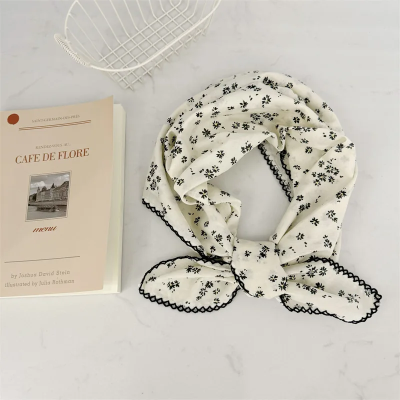 Cute Cotton linen Small Square Scarf Bandana Tie Women Decorative Neck Protection Neckerchief Female Headband Hijabs Gifts Girls