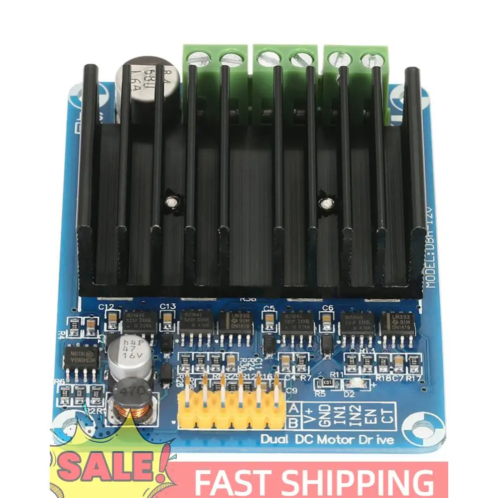 

Dual Channel DC Motor Speed Reversible Controller Driver H Bridge DC Motor Controller Driver Board DC 5V-12V 30A for Arduino