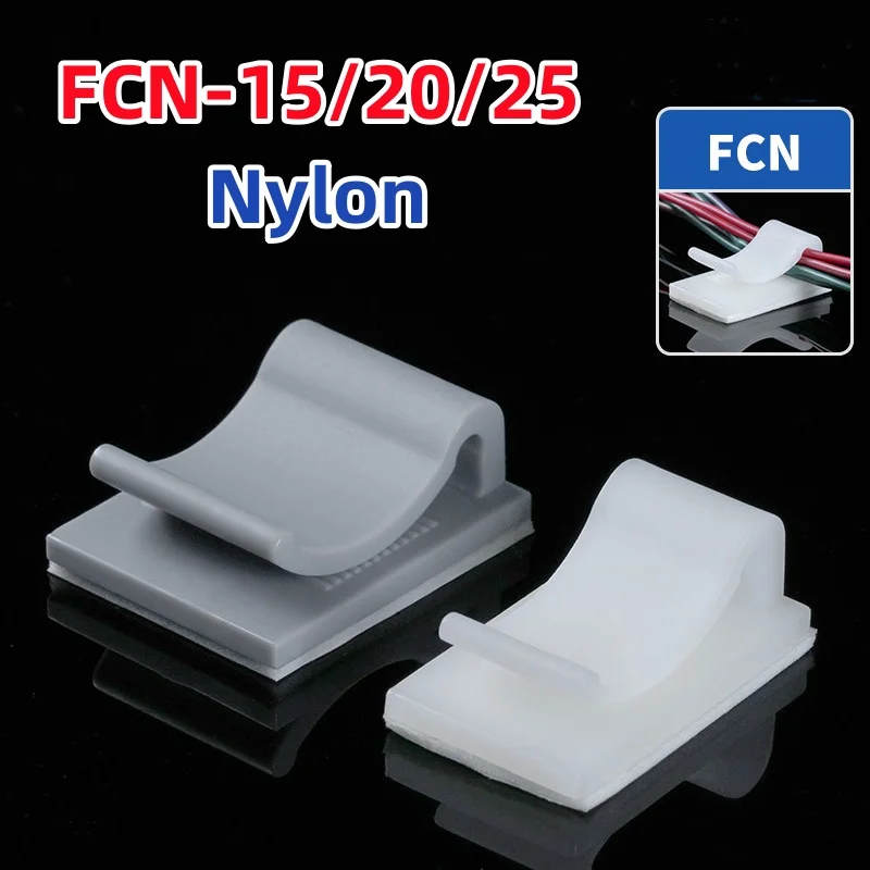 FCN Nylon Cable Management Clips Sticky Wire Holder Cord Organizer For Home Office Desk Wall Car Dash Nightstand Power Line