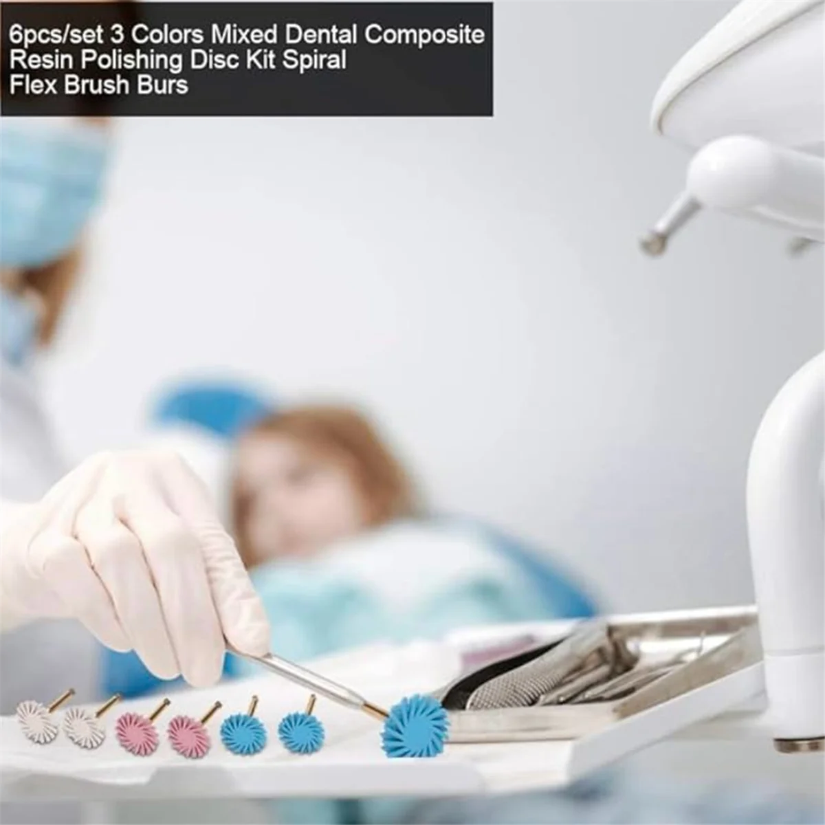 ชุดอุปกรณ์ขัดฟันทำจากเรซิน6ชิ้นพร้อมกล่องเก็บของพลาสติก