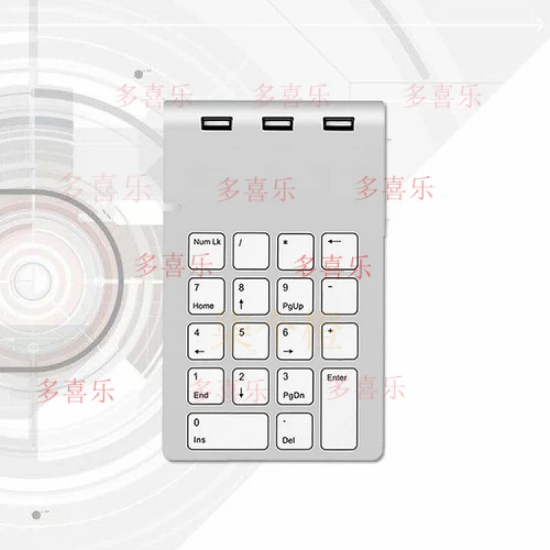 AA   Mechanical Numeric Keypad USB 18-key Numpad 3 USB Ports Hub for Laptop Computer