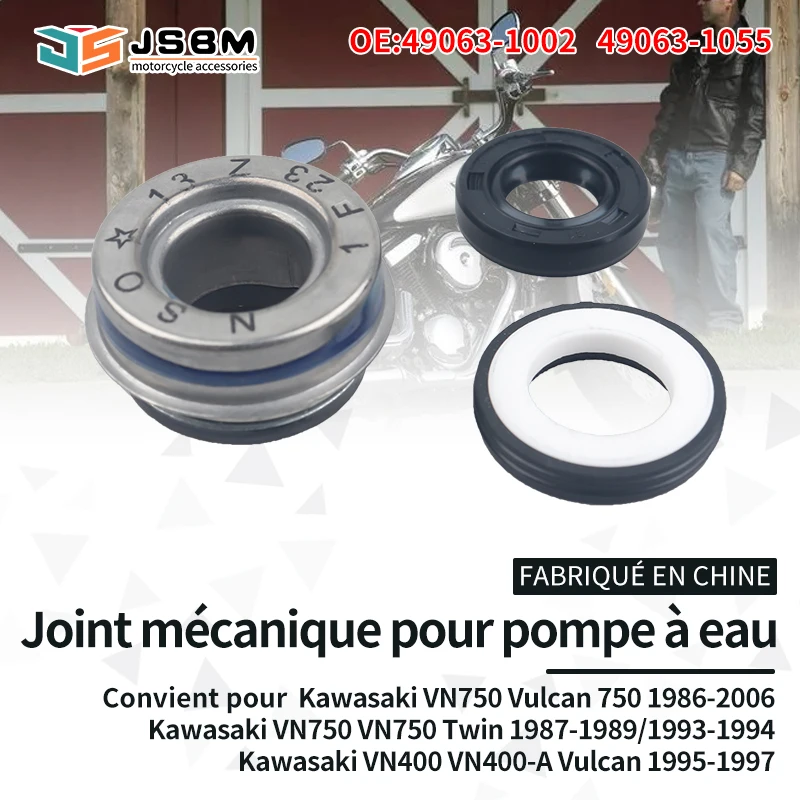 Kit de joint mécanique de pompe à eau JSBM pour Kawasaki VN400 VN750 VN800 VN1500 VN1600 Vulcan Classic Drifter Mean Streak Nomad Twin 49063-1002 49063-1055