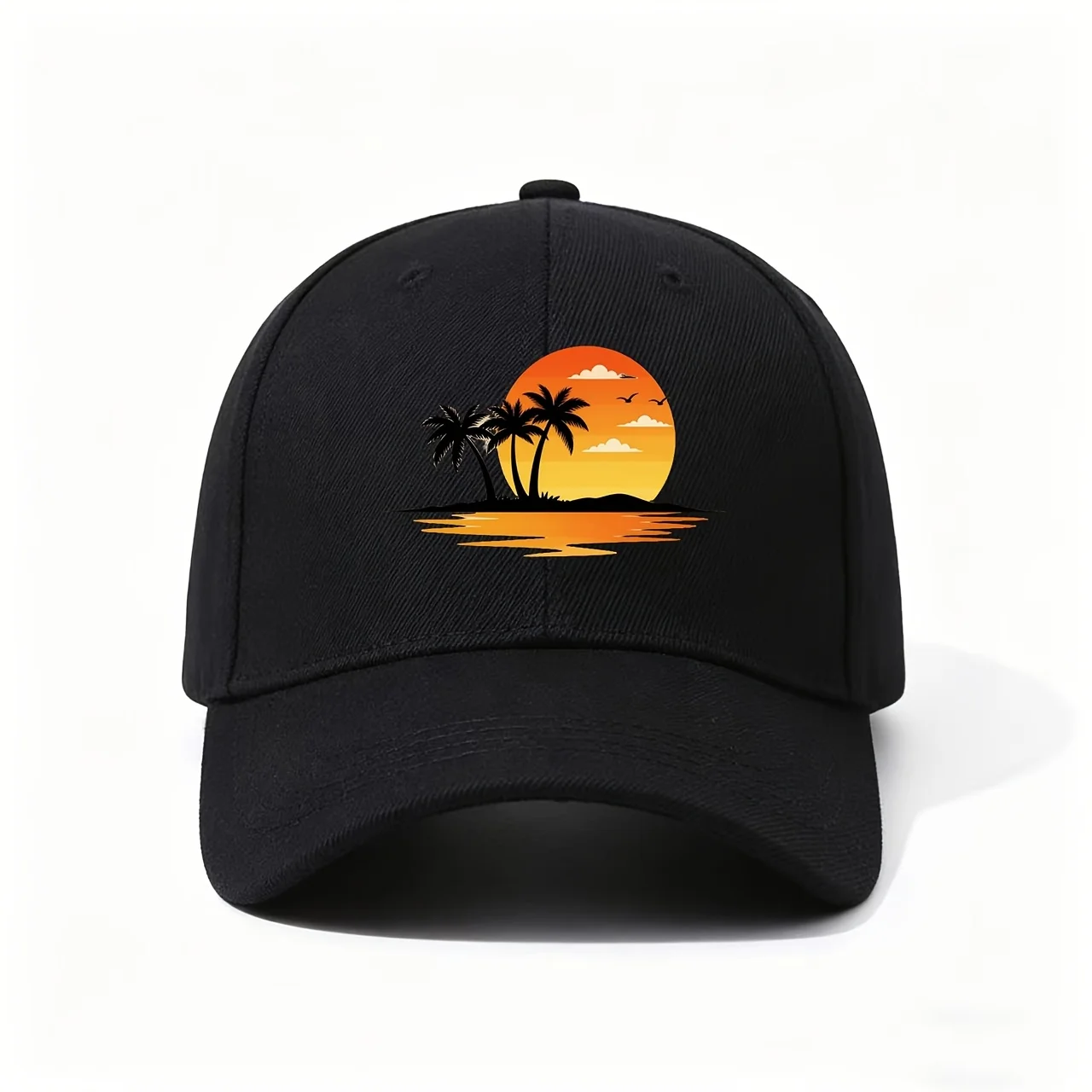 Sunset Palm Tree Baseball Cap, Tropical Beach Hat, Great Gift for Vacation Lovers