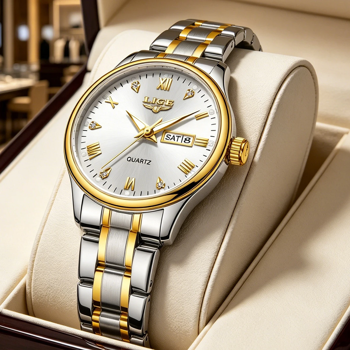 

LIGE Watch Women,Watches for Women,Ladies Watches,Waterproof Fashion Dress Stainless Steel Bracelet Watches Date reloj
