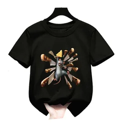 New Ratatouille Boy Girl Clothes Kawaii Kids Funny T-Shirts Teenager Summer Short Sleeve T shirt Cartoon Children Tops