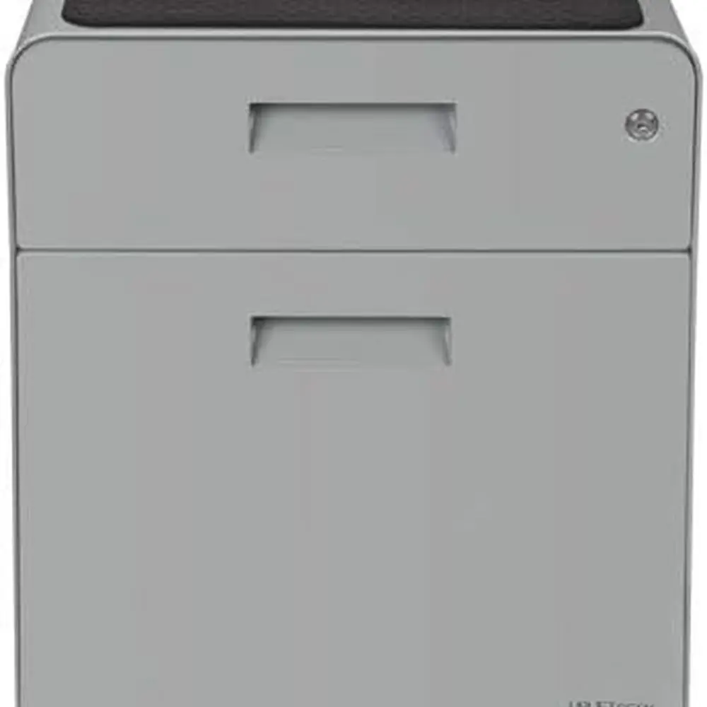 

Шкаф для документов с 2 ящиками и сиденьем на колесиках (серый)