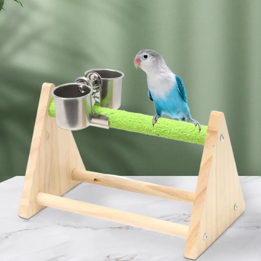 Leisure Toy  Eco-friendly Bird Perch Playground Cage Toy Natural Wood Bird Cage Toy Bite-resistant   Bird Supplies