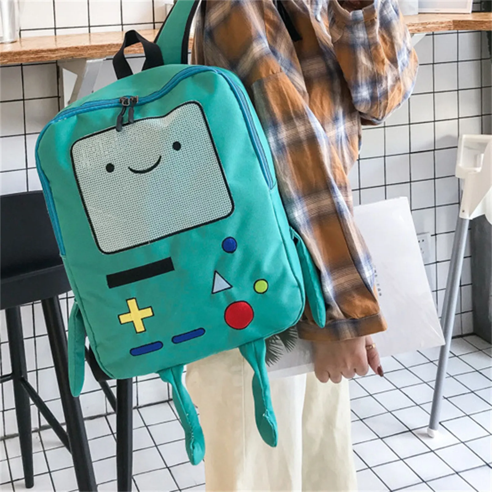 

Горячий мультяшный робот, дорожный рюкзак из искусственной кожи для ноутбука, водостойкая сумка для студенческого компьютера, подарок для мужчин и женщин, подходит для 15,6-дюймового ноутбука