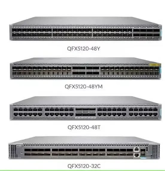 Em estoque Juniper QFX5120-48Y-AFO2 Switch QFX5110 48 SFP + e 4 QSFP28 Front-to-back AC 1U CPU com 16 GB de memória e armazenamento