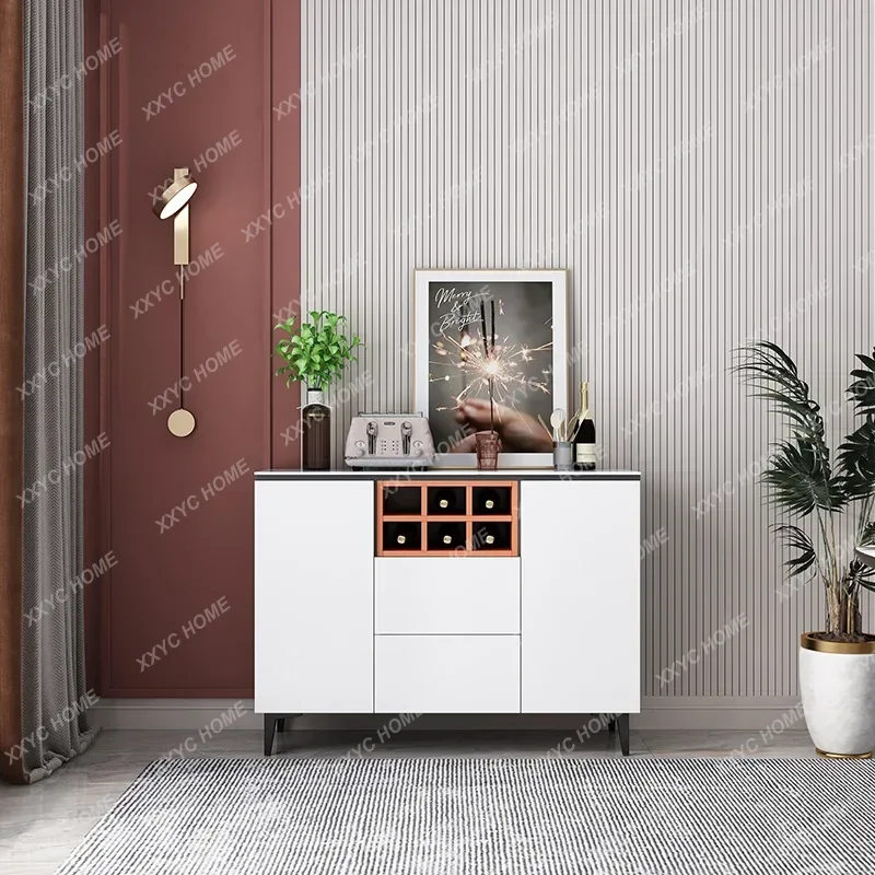 rock slab wine cabinet integrated wall storage modern simple fixed entrance cabinet