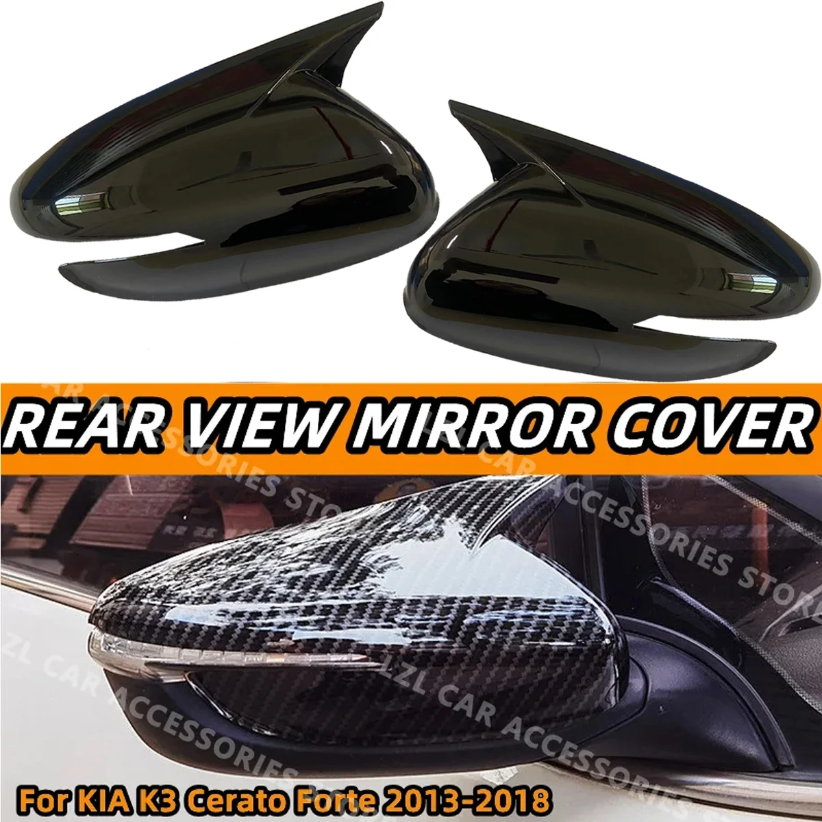 

OX Horn Rearview Mirror Cover For KIA K3 Cerato Forte / Ceed 2 2013-2018 Side Rearview Wing Mirror Cover Cap Shell Trim Exterior