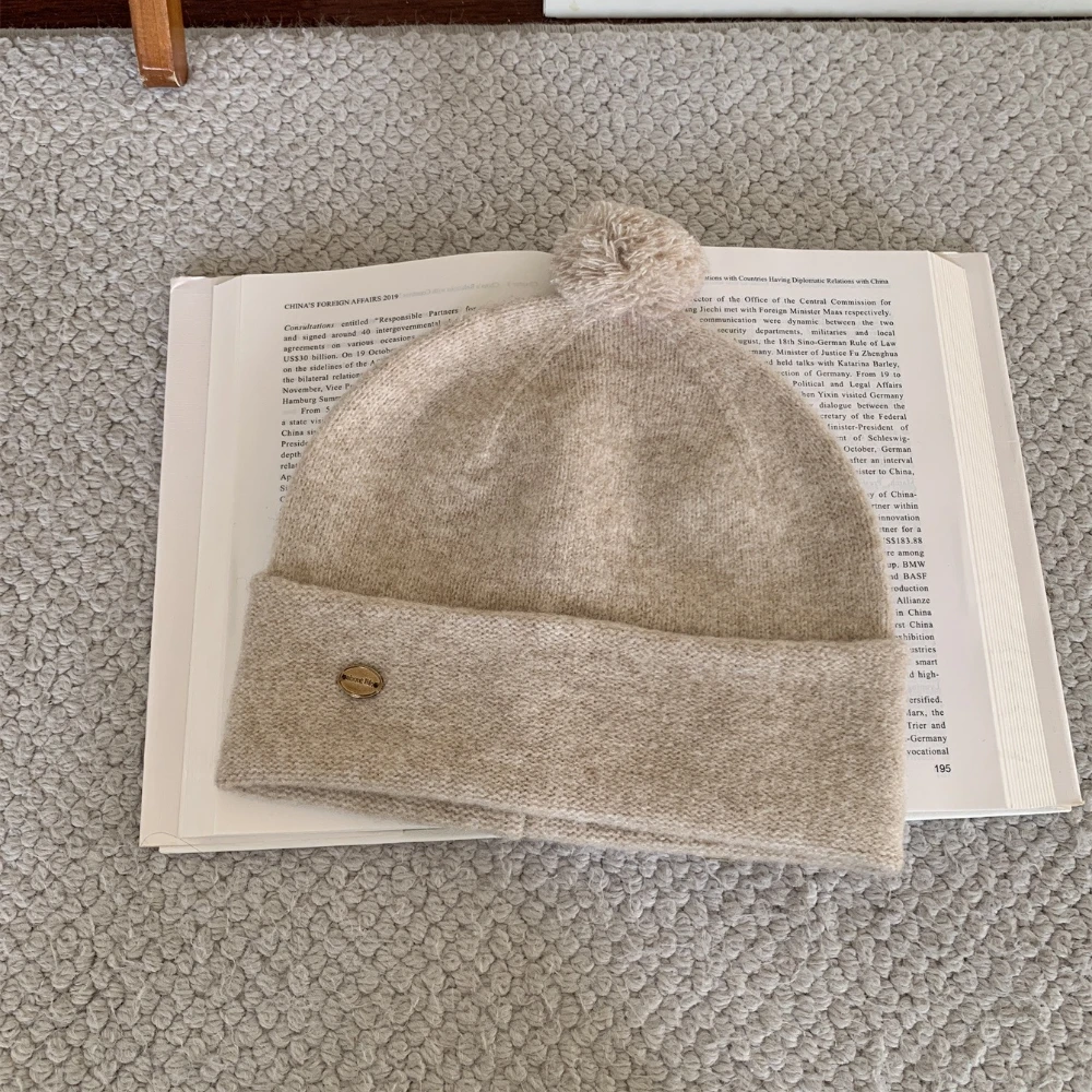 طقم مكون من قطعتين من وشاح القبعة الكورية، قبعة شعر لطيفة صديقة للبشرة، وشاح دافئ