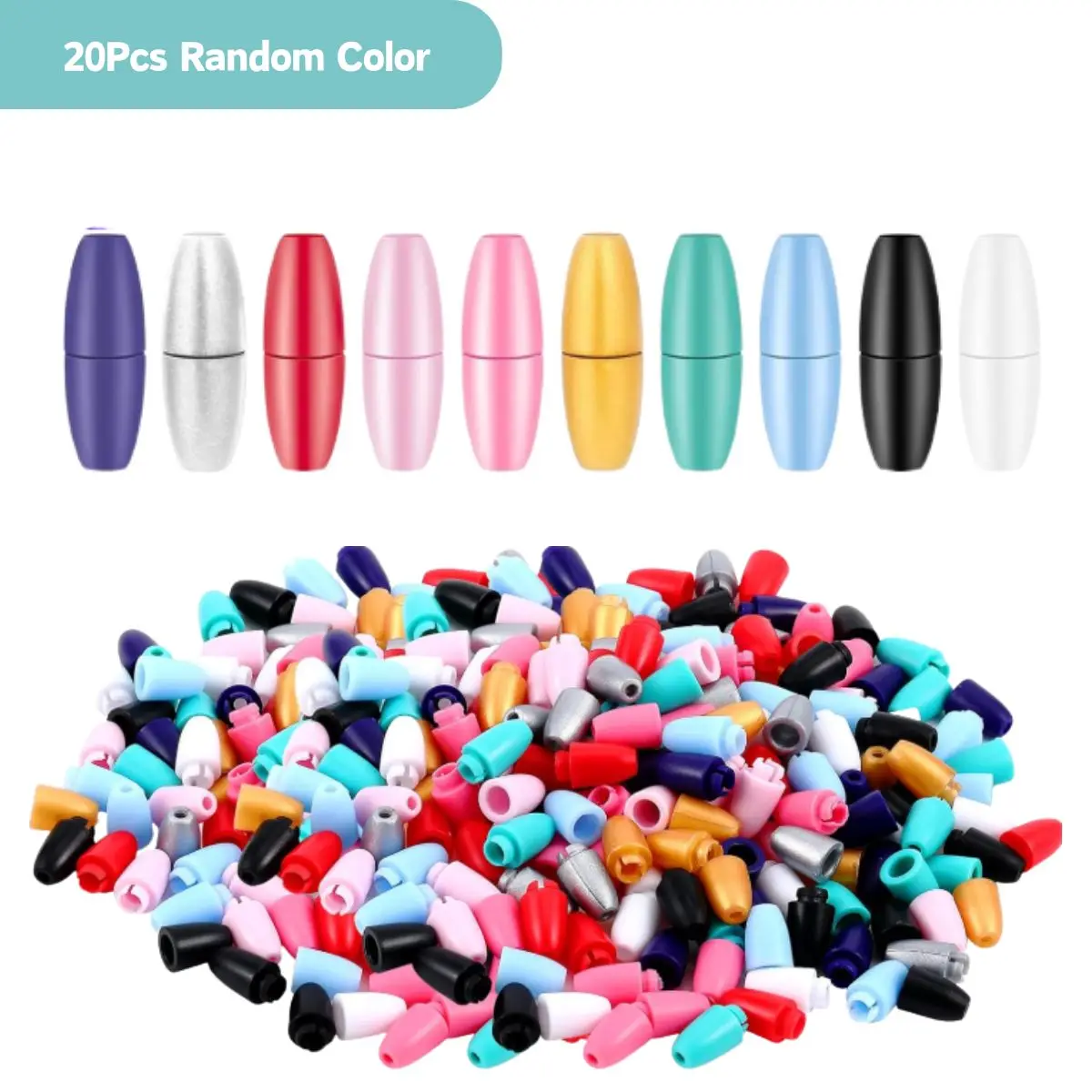 20Pcs Random Color Breakaway Clasps for Jewelry Making 25mm Safety Lanyard Clasps Plastic Bead Connectors for Necklace Bracelet0