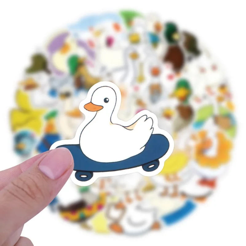 60 pegatinas decorativas de garabatos creativos de pato con personalidad de dibujos animados