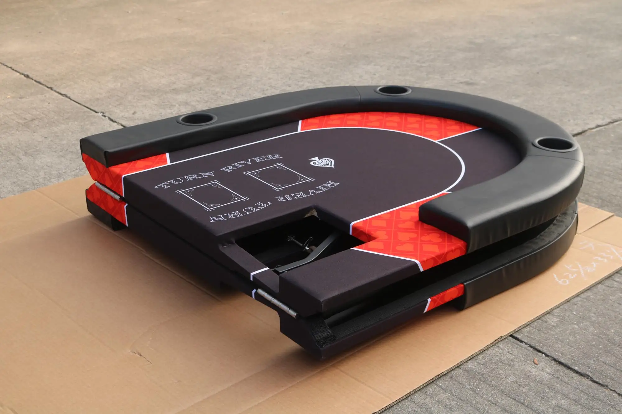 مصنع مخصص 6-10 مقاعد الصلب الساق طاولة البوكر تصميم سهل الطي تكساس عقد Em الجدول #5