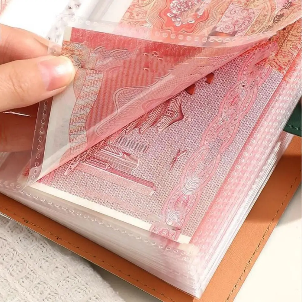 Leather 100 Envelopes Saving Money Binder Cash Envelopes Refillable Money Budget Planner Binder Flower Printed Loose-leaf