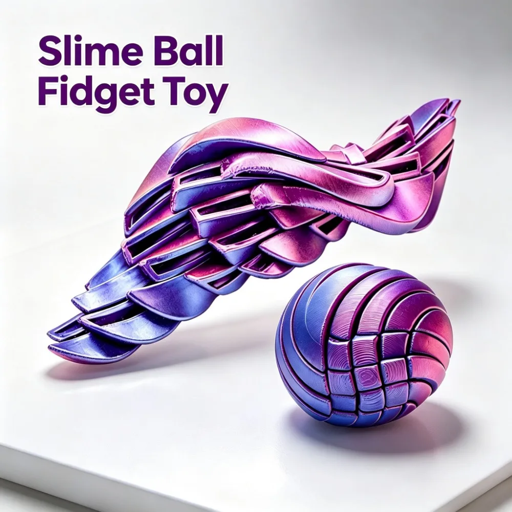 3D Printed Gradient Slime Ball Fidget Toy Fingertip Decompression Deformation Toy Anxiety Relief Sensory Toy for Adults