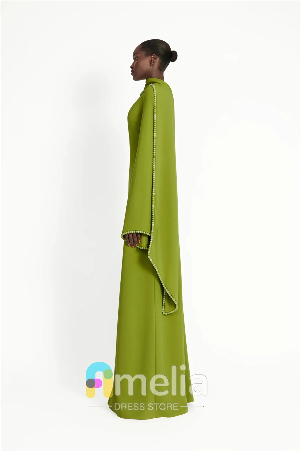 Amelia – robe de soirée en crêpe, col rond, pour Occasions spéciales, robes formelles élégantes pour femmes, dubaï, 2024