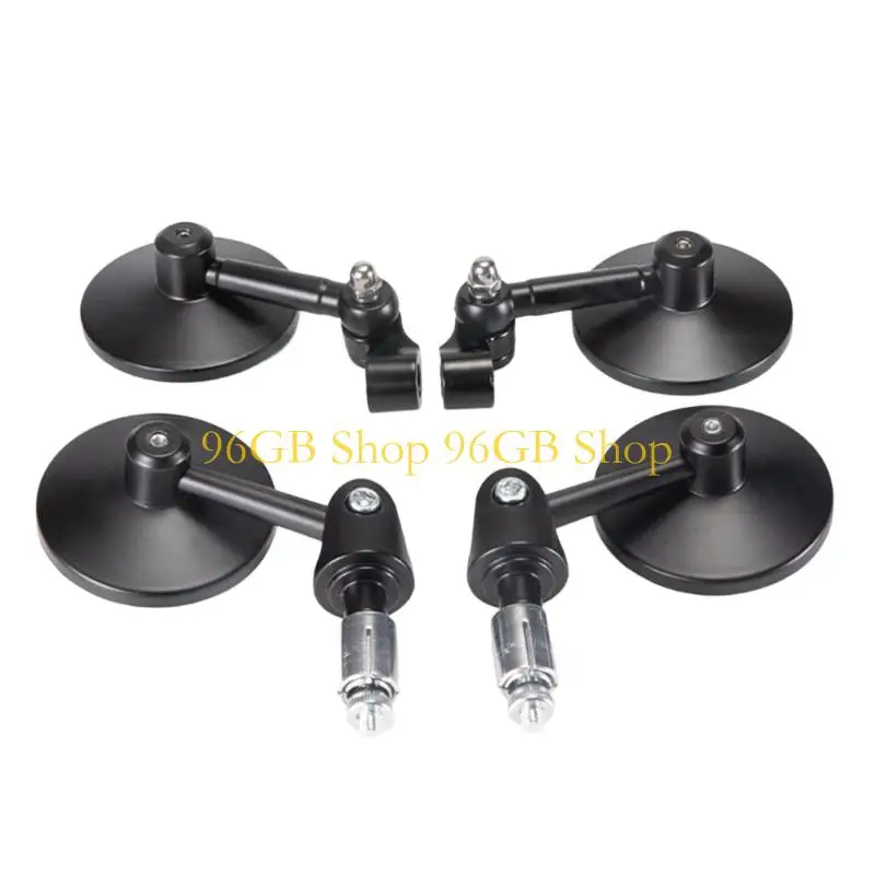 96GB Classical Foldable Motorcycle Side Mirrors Aluminum & Shatterproof Glass Lens Motorcycle Handlebar Mirror for Easy Riding
