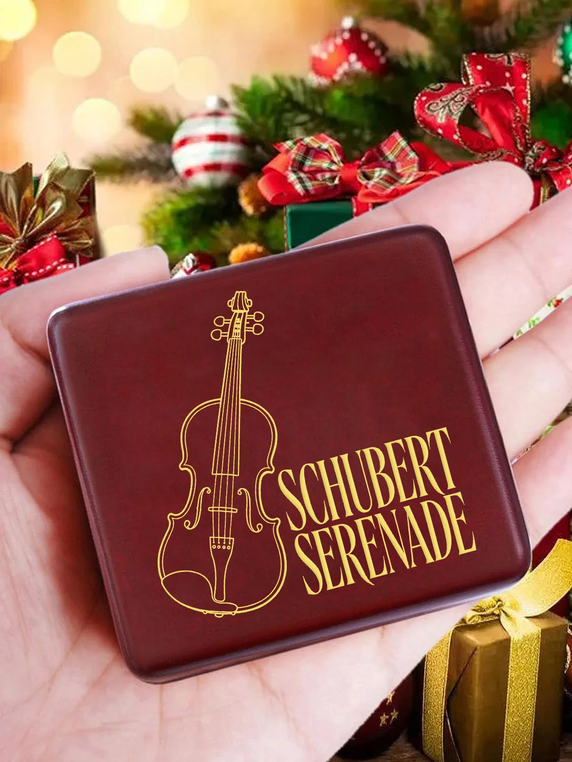 SOFTALK SCHUBERT SERENADE(STANDCHEN) Caixa de Música em Madeira Sólida com Tema Vinho Tinto, Presentes para Aniversário, Natal, Dia dos Namorados