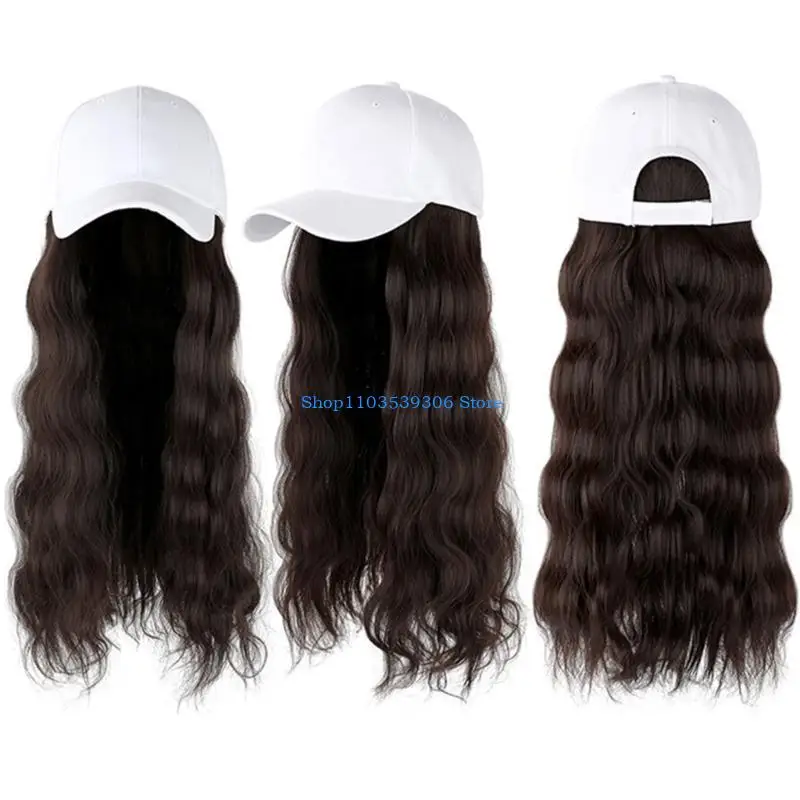 400A Baseball Cap Hair Long Wavy Curly Baseball Cap With Hair Extension