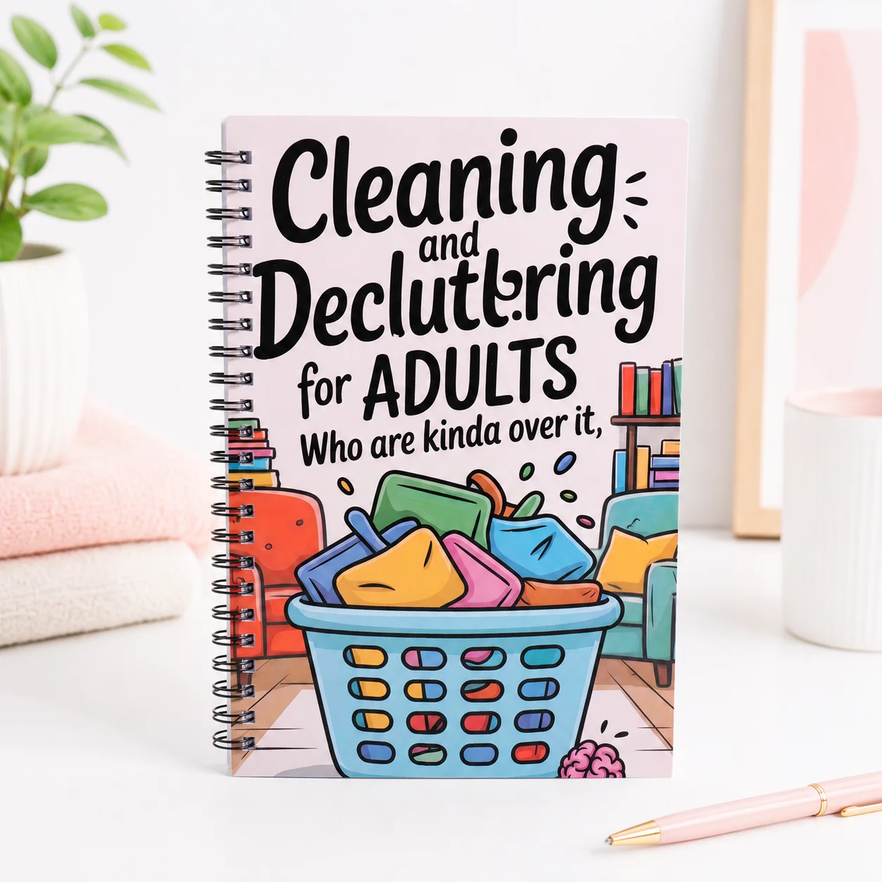 1pc Spiral Bound Cleaning & Decluttering Planner, Yearly Monthly Checklist Schedule, Home Organization Housekeeping For Adults
