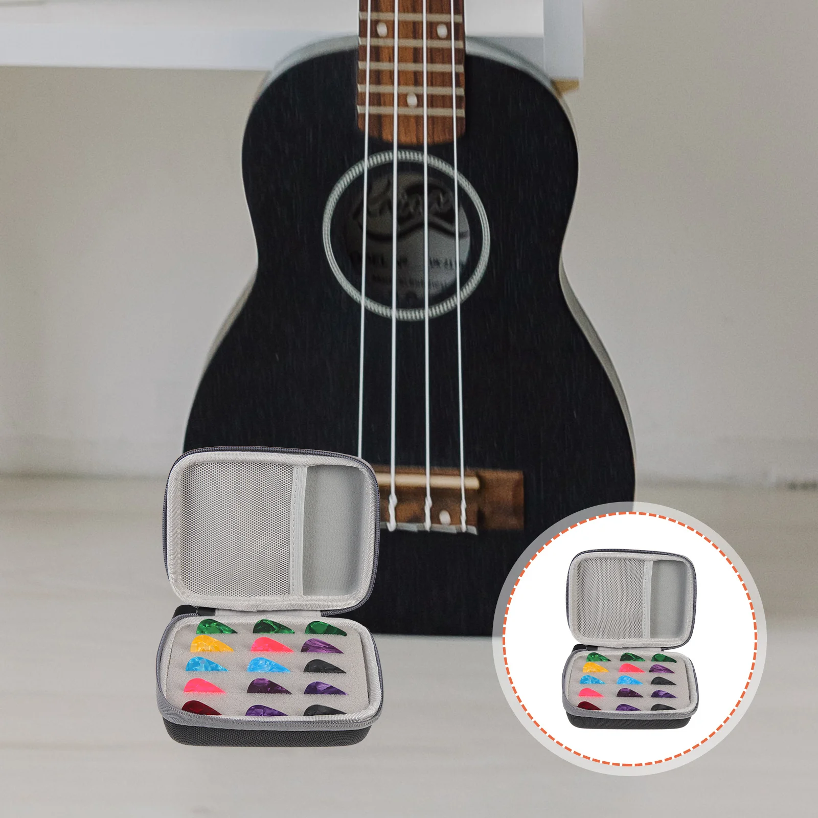 

1 Set Guitar Pick Storage Bag Durable Plastic Plectrums Holder For Electric Folk Stringed Instruments Organizer Case Accessories