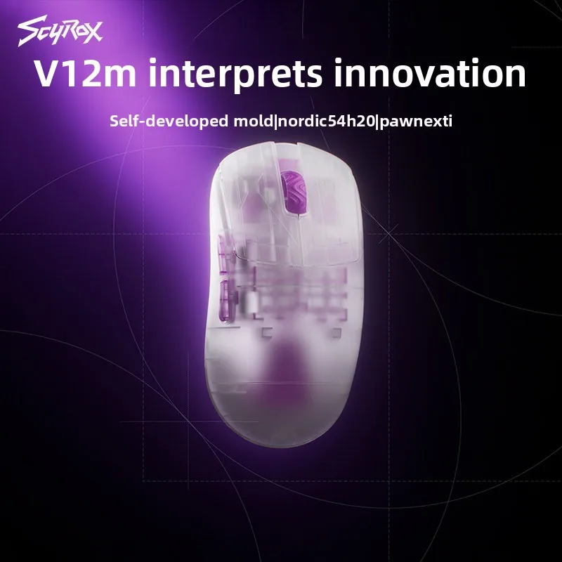Scyrox V12 Gaming Mouse Mid-high Back Symmetrical Mold Magnetic Levitation Roller System Dual 8K Low Latency Gaming Mouse