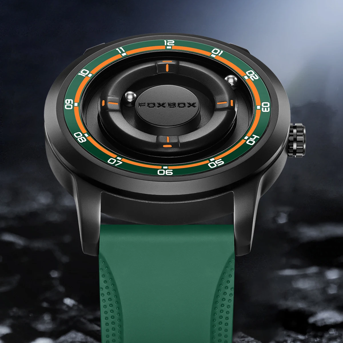 FOXBOX Watch Planet Design Fashion Floating Magnetic Pointer Free Ball Bearing Creative Simple Waterproof Quartz Watch for Men