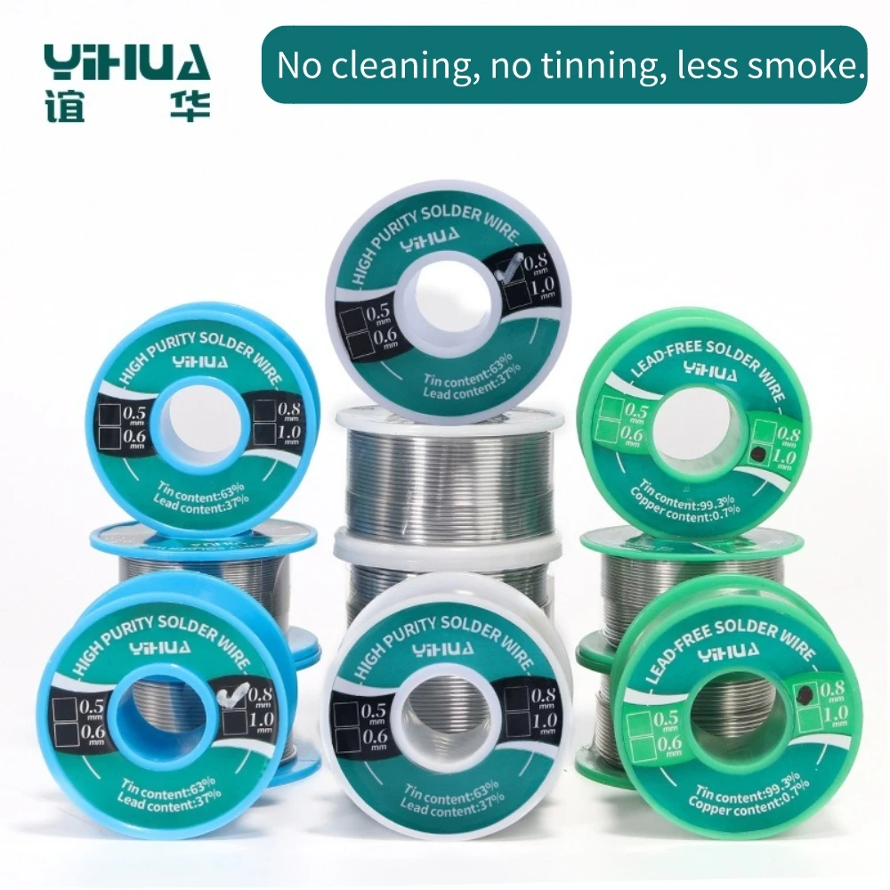 YIHUA Optional 0.5/0.8/1.0mm Solder Tin Wire Lead-Free Environmental Protection Soldering Wire Roll Soldering Tools