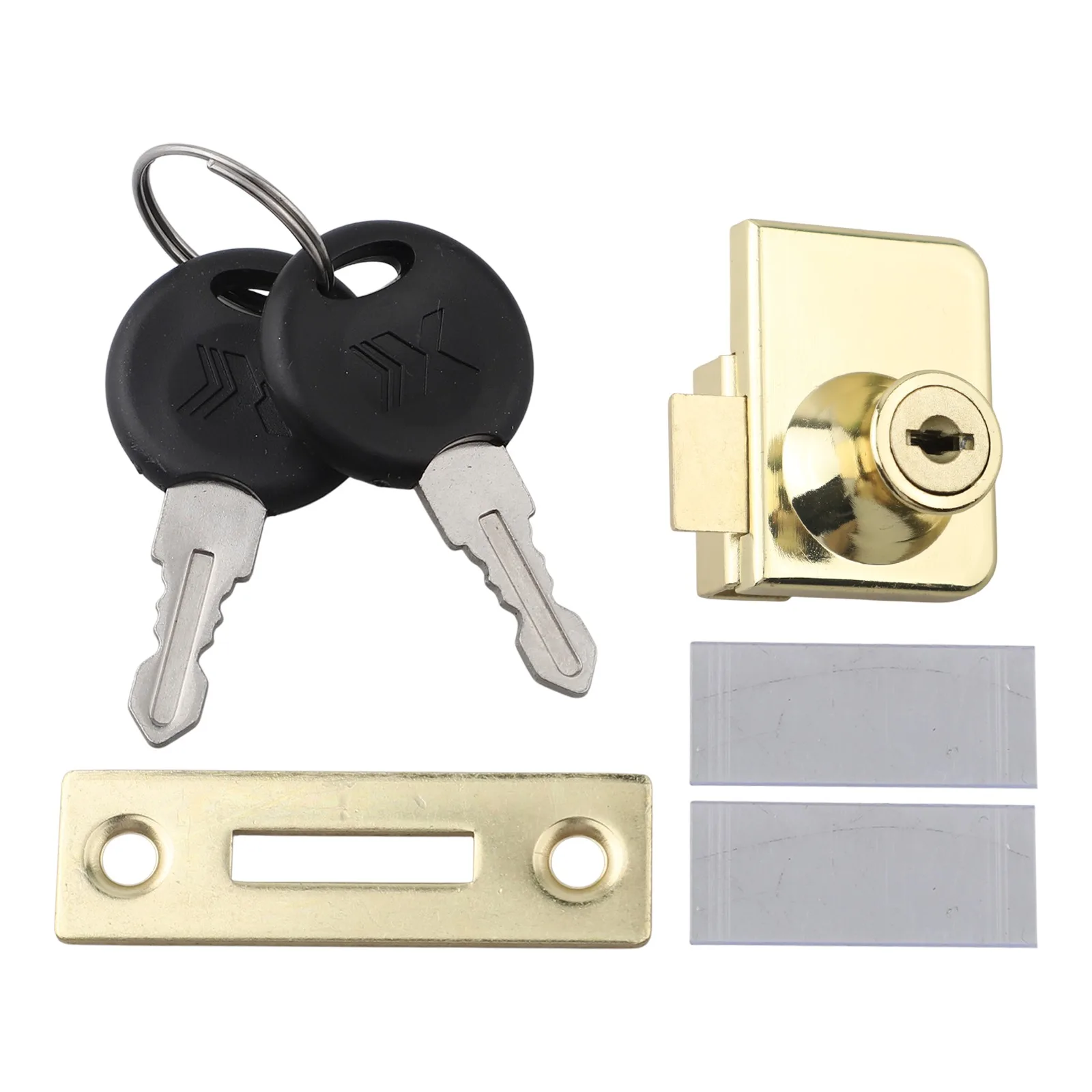 Gold Glass Door Lock Latch With Keys Integral Knob For Display Case Wine Cellar Hardware Locks Accessories