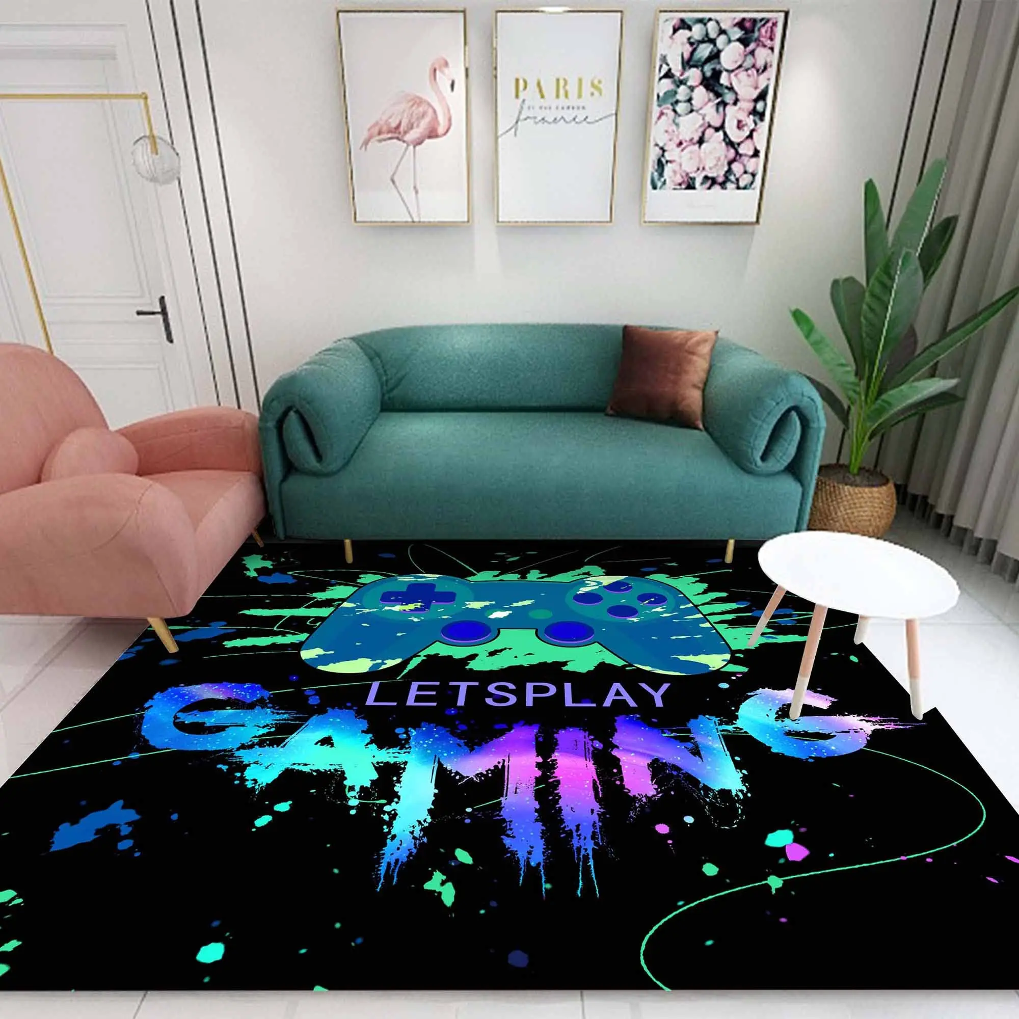 

Player Gamepad Carpet Teen Area Rugs for E-Sports Mat Living Room Video Game Room Boys Bedroom Home Decorative Outdoor Door Mats