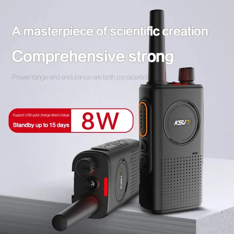 Walkie-Talkie 2PCS With Headset Portable Fm Radio For Nanny Walkie Talkie Radio Transmitter Receivers KSUT X-30KCB