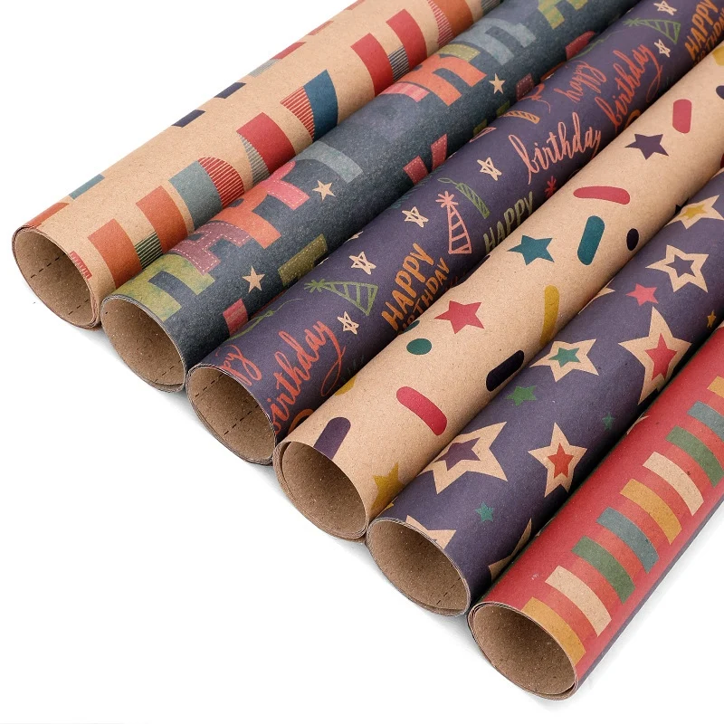 

12 Sheet Birthday Wrapping Paper 6 Different Types Of Gift Wrapping Paper For Boys Men Women Kids