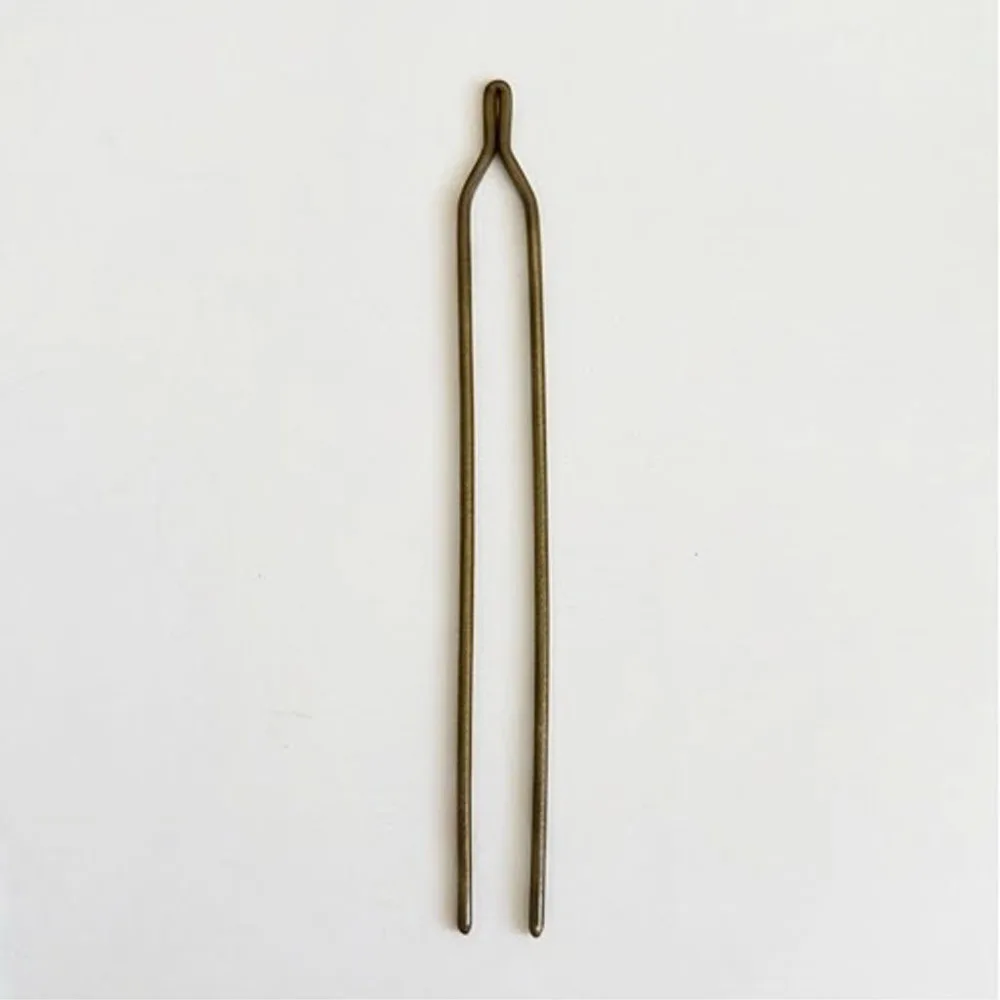 5pcs/lot 125x2mm Raw Brass Gold Color Hair Sticks Y shape Hair Pins Blank Base Setting For Women Jewelry Bulks Components