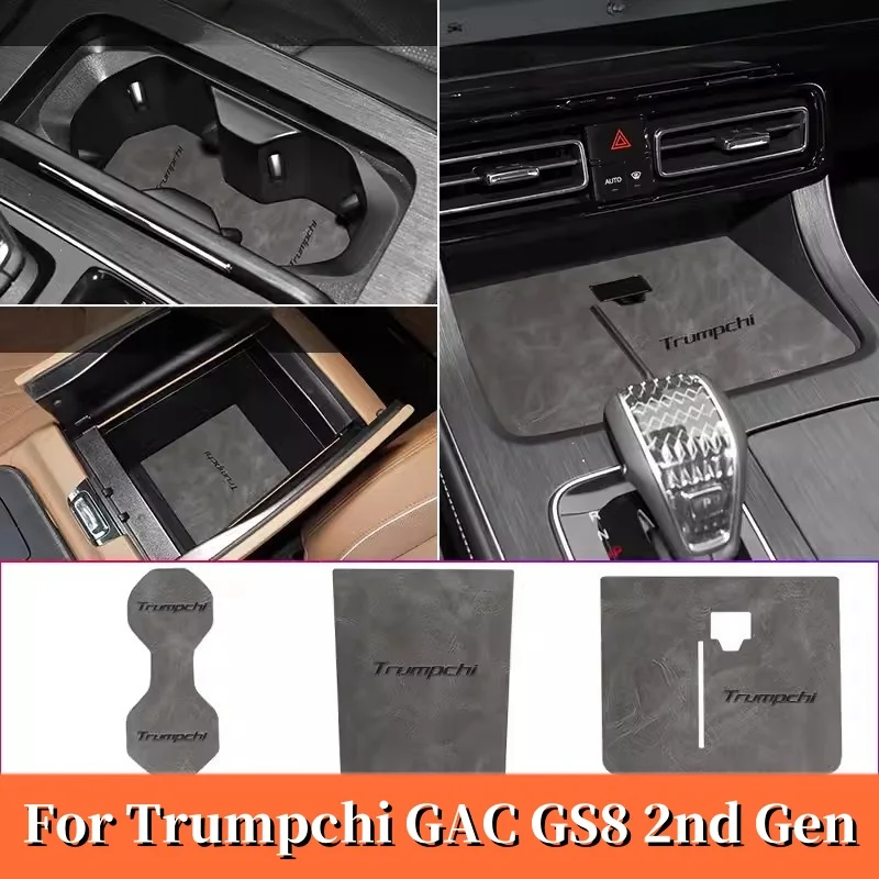 

For Trumpchi GAC GS8 2nd Gen 2022-2024 Car Non-Slip Mat Door Groove Pad PU Leather Gate Slot Cup Cushion Styling Accessories