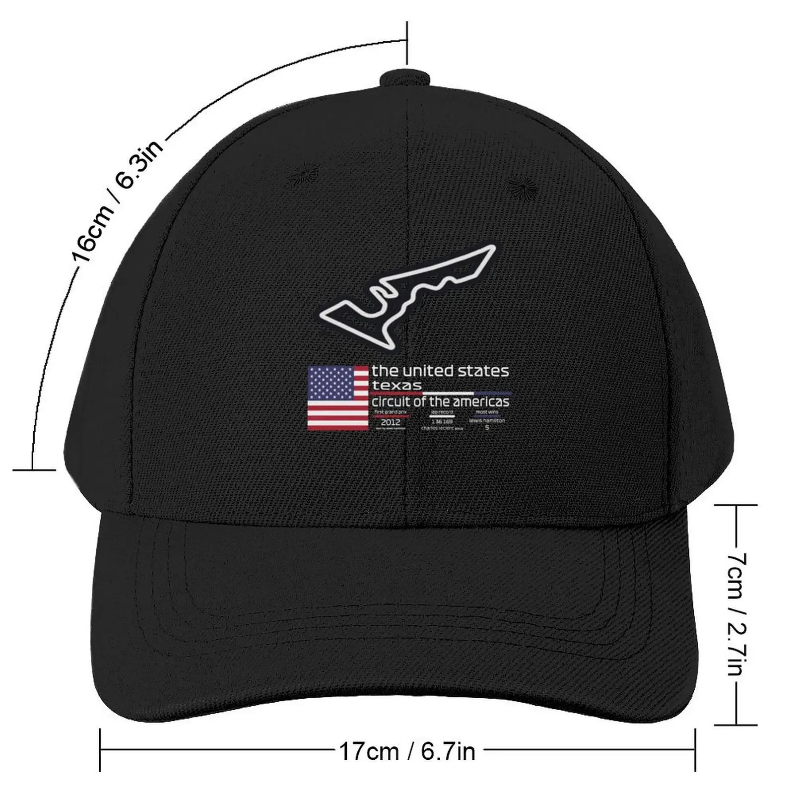 Circuit of the AmericasF1 Records Baseball Cap black Christmas Hat For Men Women's