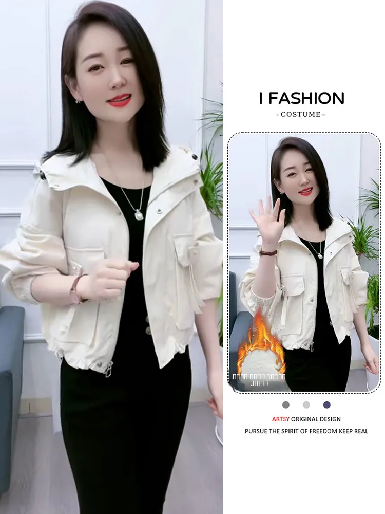 

Faionable Casual Hooded Jaet Women's Thiened Fce Warm Sli Anti-Aging Winter New Arrival Top Zipper Closure ...