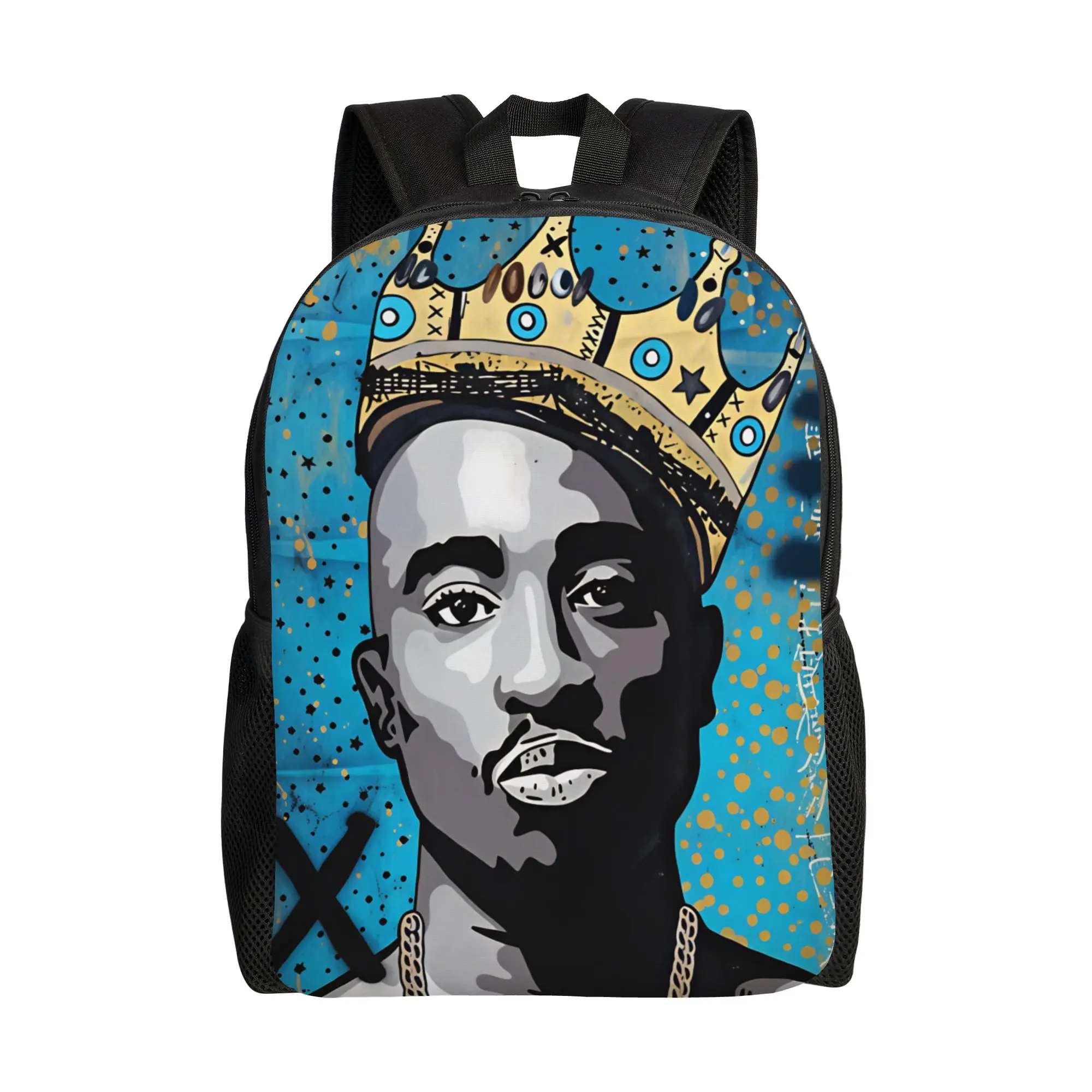 Rapper Tupacs Backpack Women  Big Backpacks Polyester Kawaii School Bags Workout Designer Rucksack