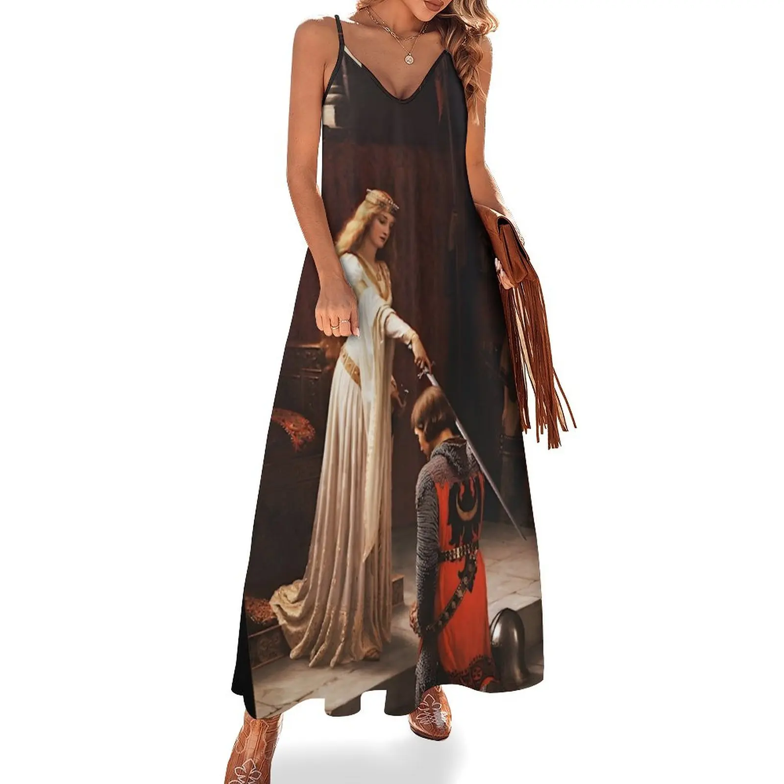 

The Accolade Popular Painting Sleeveless Dress Women's summer suit luxury dresses Dress
