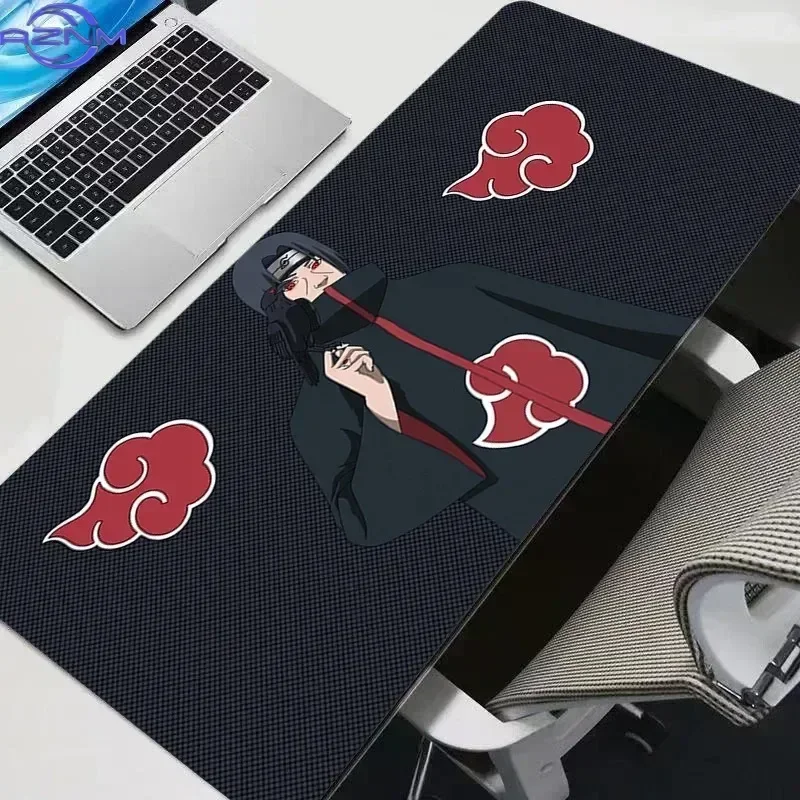 Large Anime Itachi Uchiha Mousepad, Rubber Non‑Slip Desk Mat, Stain‑Resistant Extended Gaming Mouse Pad for Laptop Keyboard Desk
