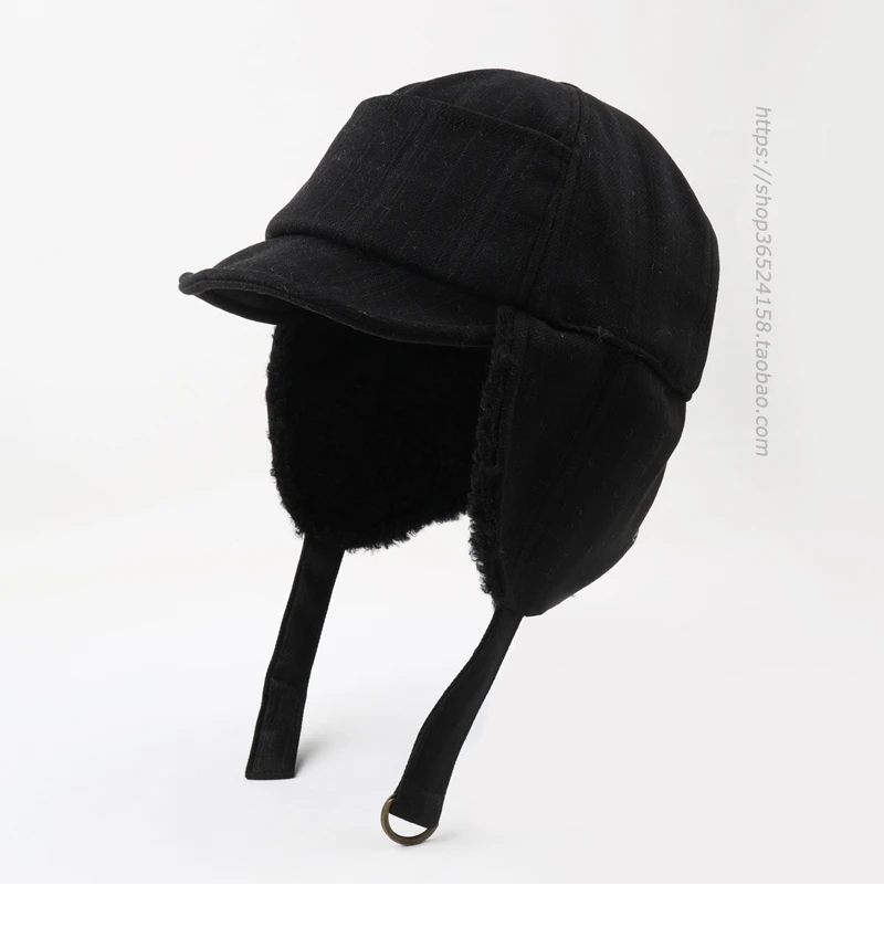 Lambswool Earflaps Cap Male Pilot Ski Thermal Lei Feng Cap Female Riding Cold-Proof Hat