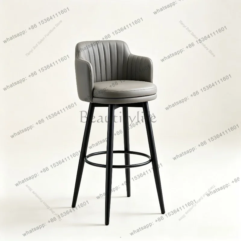 Factory Direct Sales Italian Iron Bar Stool Italian Minimalist Restaurant Bar Swivel High Chair Designer Commercial Furniture Si