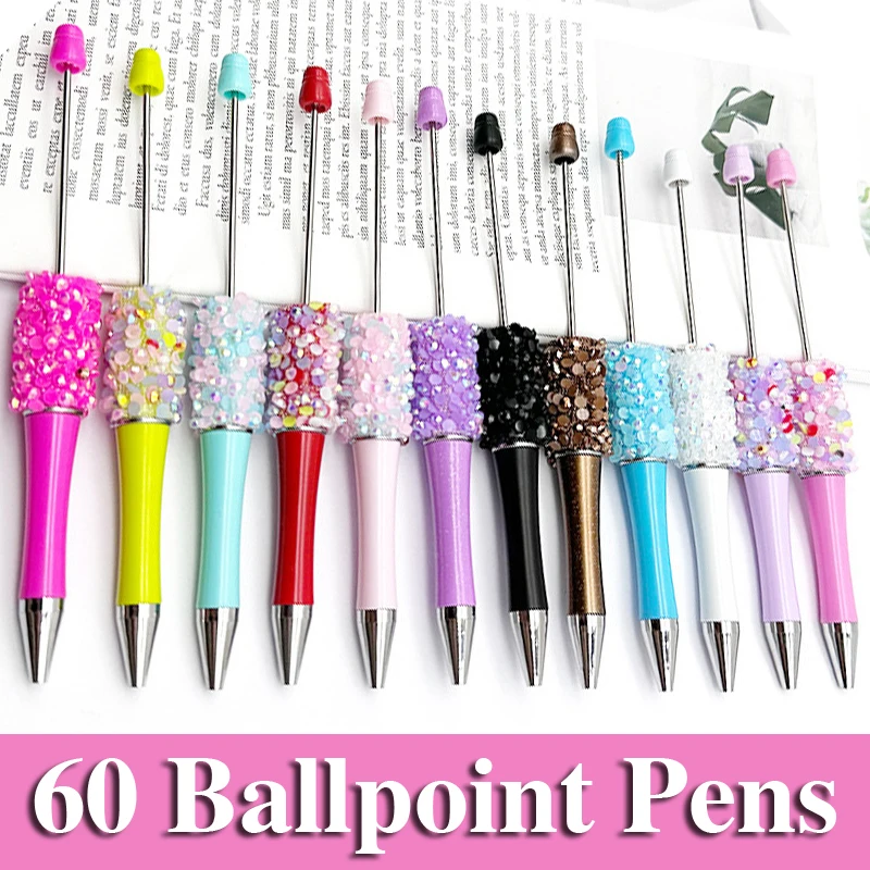 

60Pcs Resin Diamond Sequins Bead Pen DIY Pens Wedding Party Souvenirs for Guests Gift Birthday Guest Gift Wedding