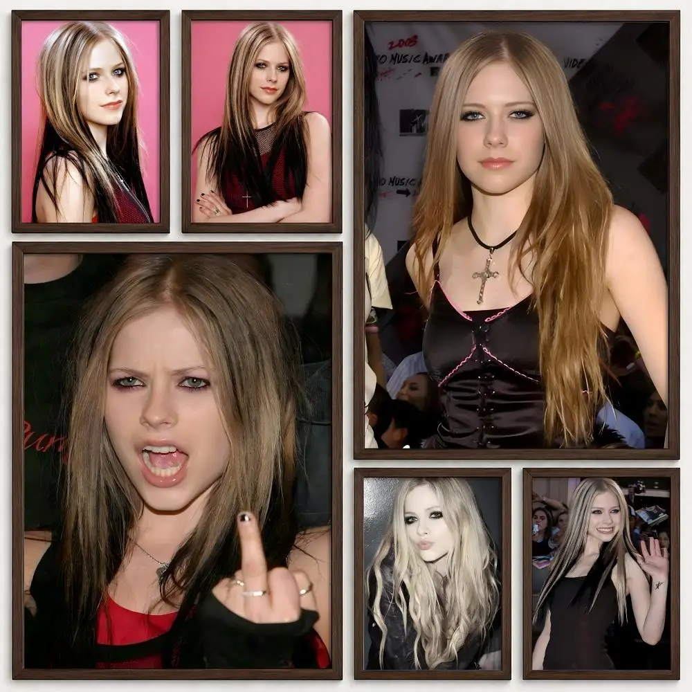 Singer Avril Lavigne Poster Self‑Adhesive Waterproof PP Poster Coffee House Bar Wall Art Sticker Room Home Decor
